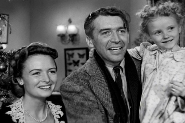 Scene of Mary, George, and Zuzu from It's a Wonderful Life
