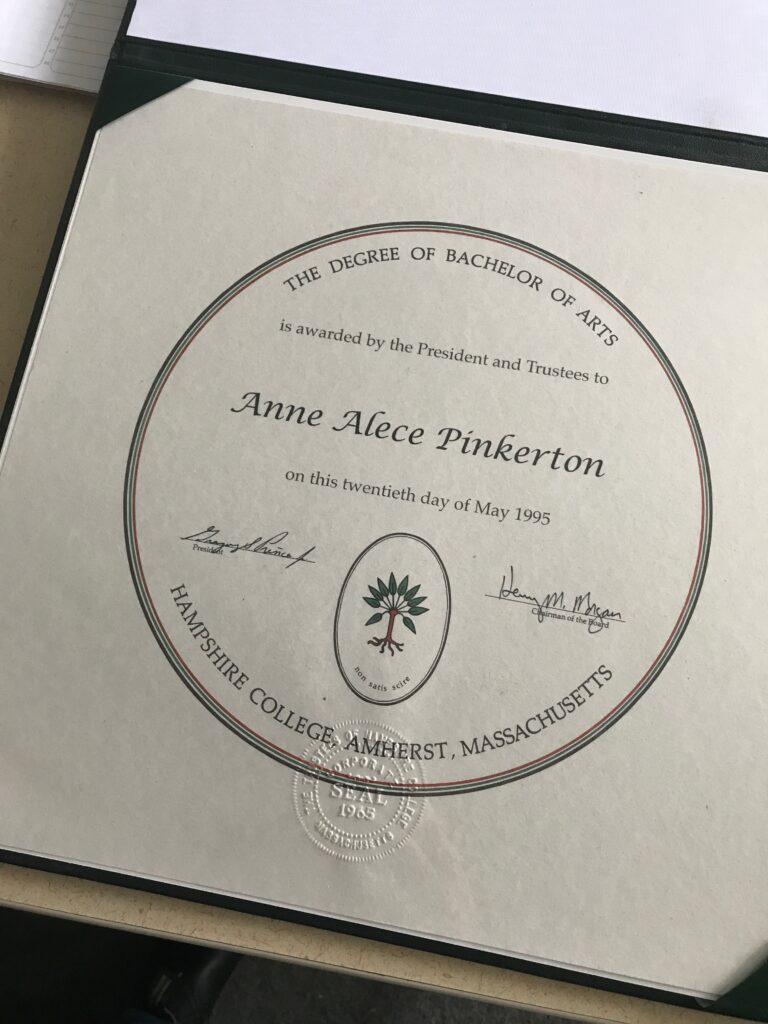 Hampshire College diploma