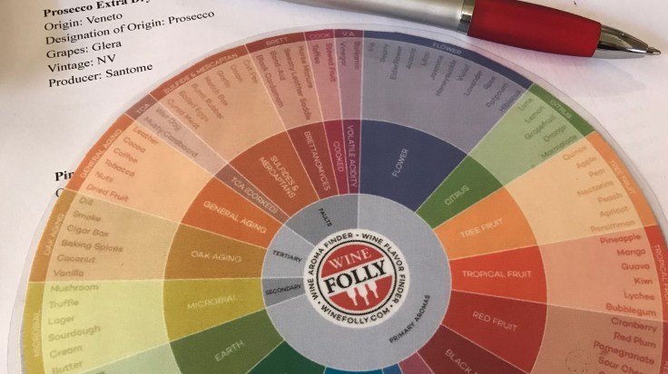 Wine Folly aroma and flavor finder, a colored wheel